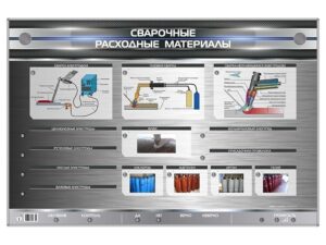 Тәжірибелік үлгілері бар «Дәнекерлеу материалдары» электрлендірілген стенд
